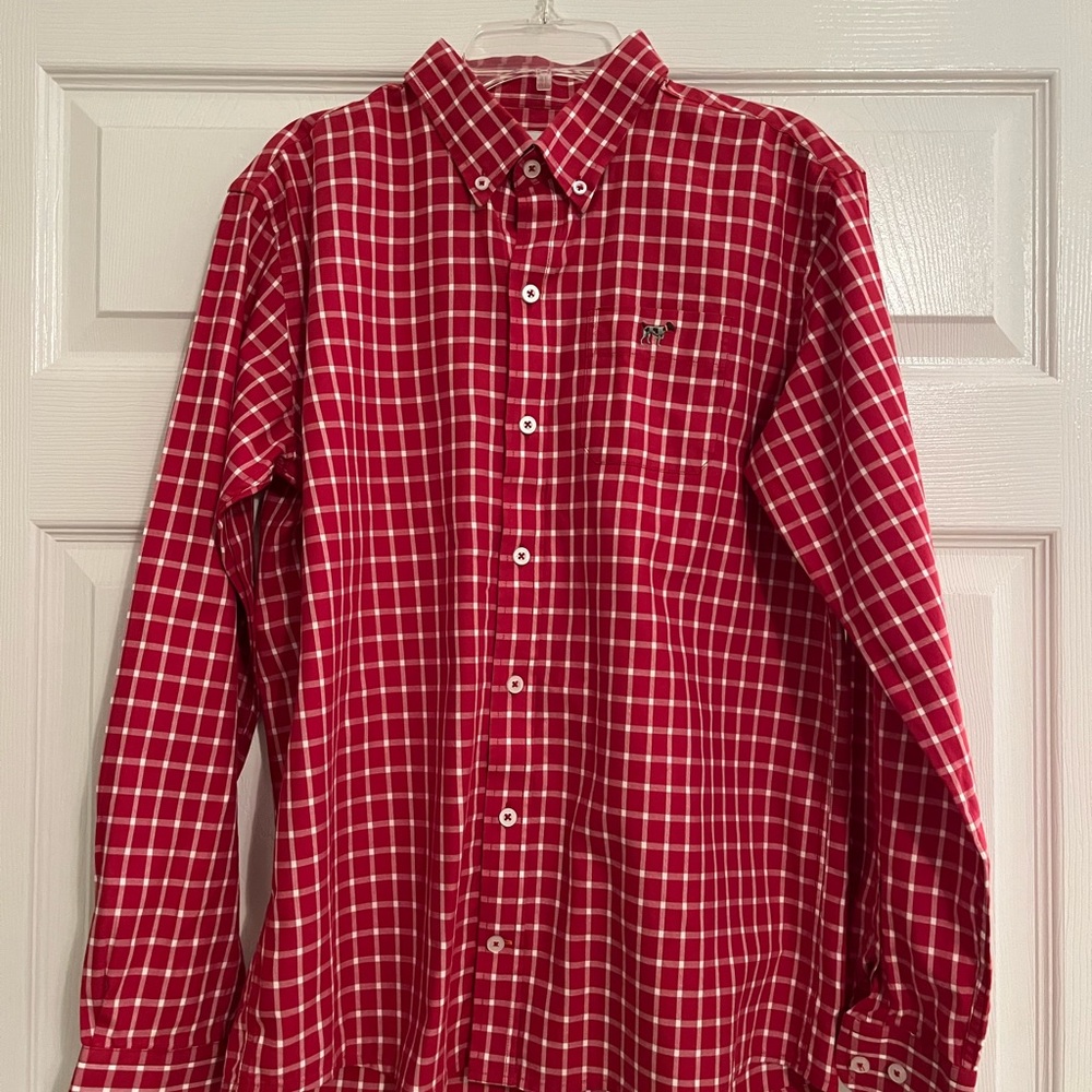 Southern Point Co. Button Down. Red and White.